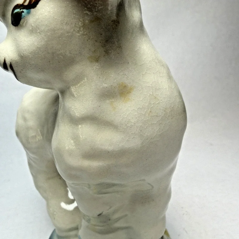 Vintage White Lamb Sheep Vase Planter Nursery 1950s 1960s